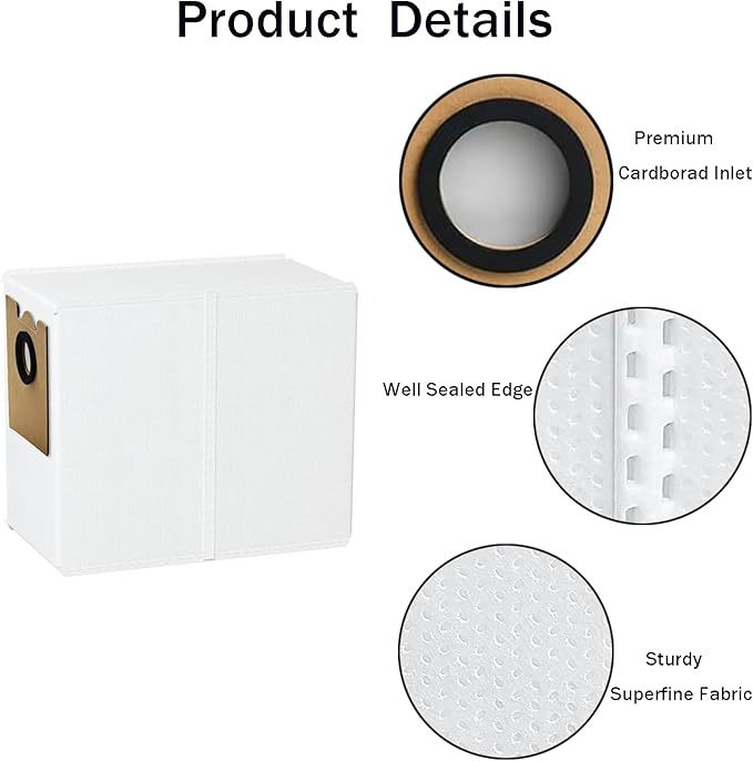 Dust Bags for Lefant M2 PRO / M2 Plus / M2S Pro & OKP L3 / M3 Robot Vacuum, 2.5L Large Capacity, Auto-Seal, Replacement Bags for Self-Emptying Station