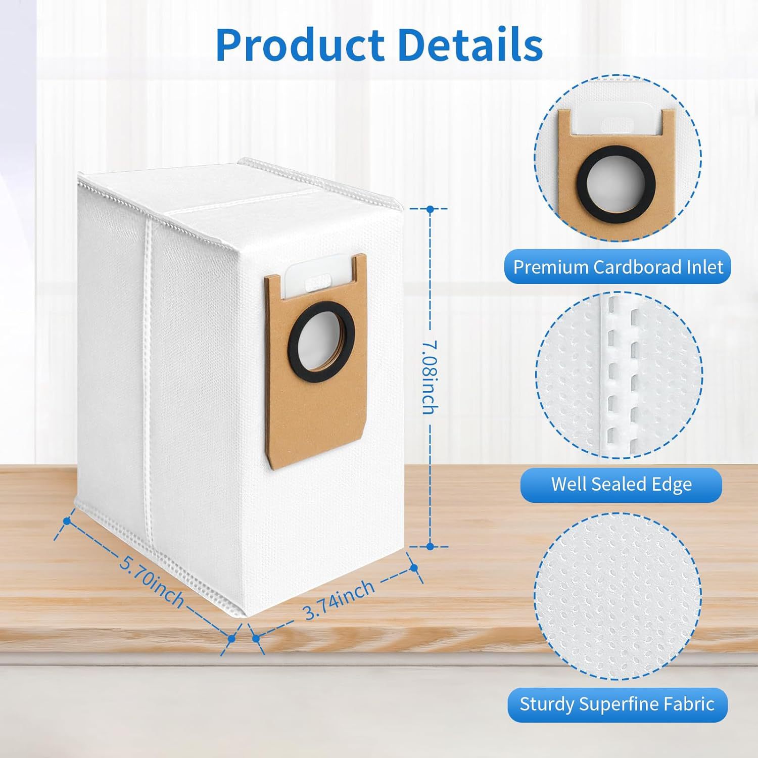 Hygiene Dust Bags for Eufy Omni S1 / S1 Pro Omni, 2.5L Capacity, Auto-Seal Replacement Bags for 10-in-1 UniClean Self-Empty Station