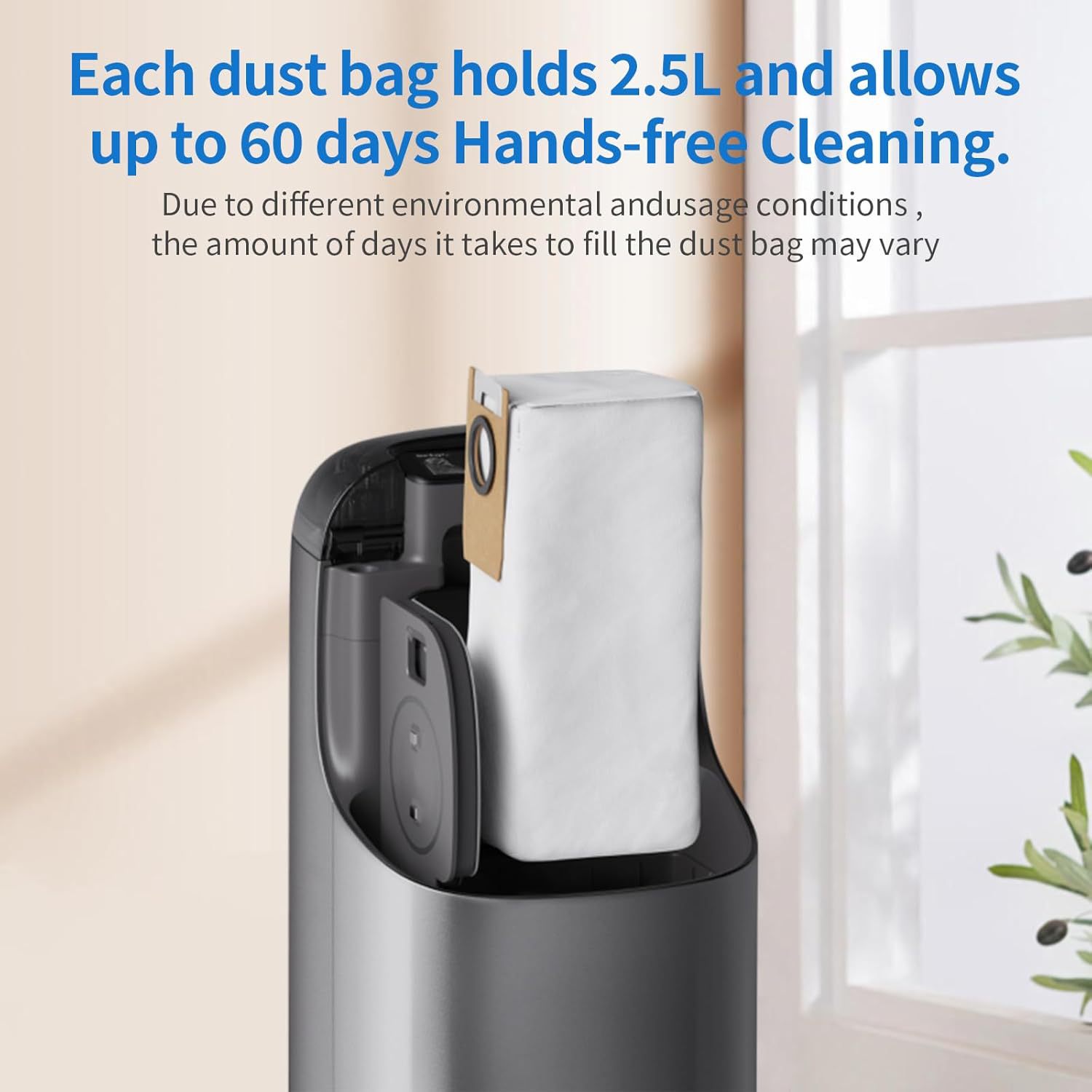 Hygiene Dust Bags for Eufy Omni S1 / S1 Pro Omni, 2.5L Capacity, Auto-Seal Replacement Bags for 10-in-1 UniClean Self-Empty Station