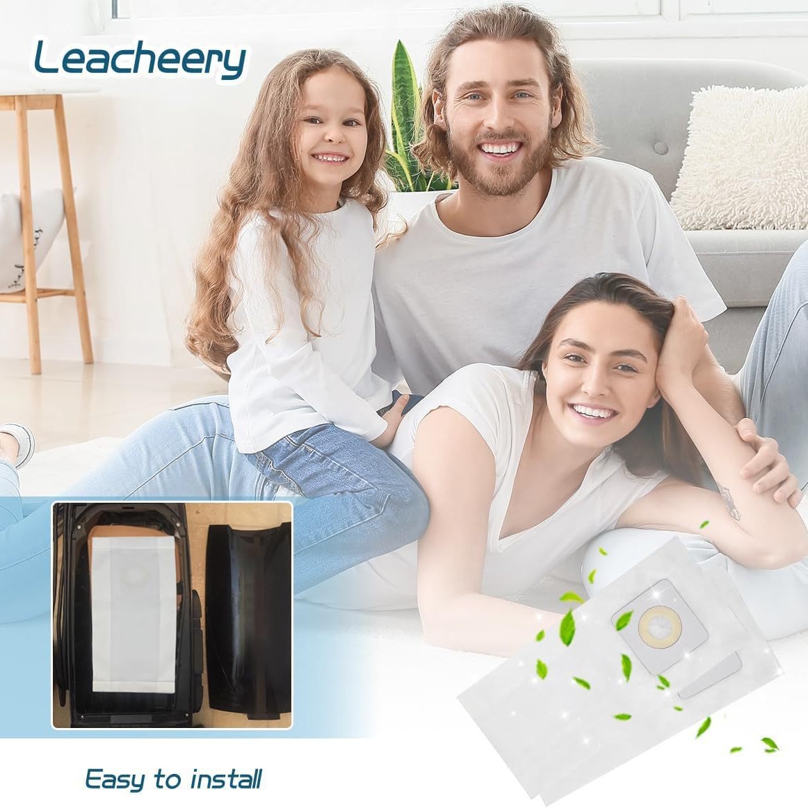 Replacement Dust Bags for Bissell Style 7 / Style 1, OEM #32120 / 30861, Compatible with PowerForce, PowerGlide, Lift-Off, CleanView & Samsung 5000/7000 Series Upright Vacuums (3-Pack)