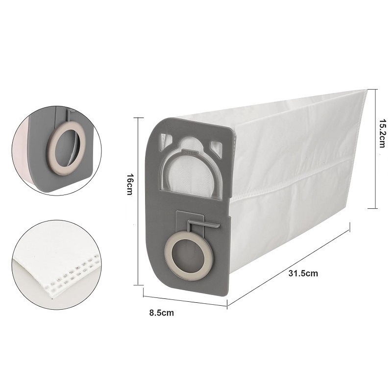 Replacement HEPA Dust Bags for Riccar R25 Series R25S/R25D/R25P & R27, R25HC-6/A828 Compatible, Charcoal Infused, 6-Pack