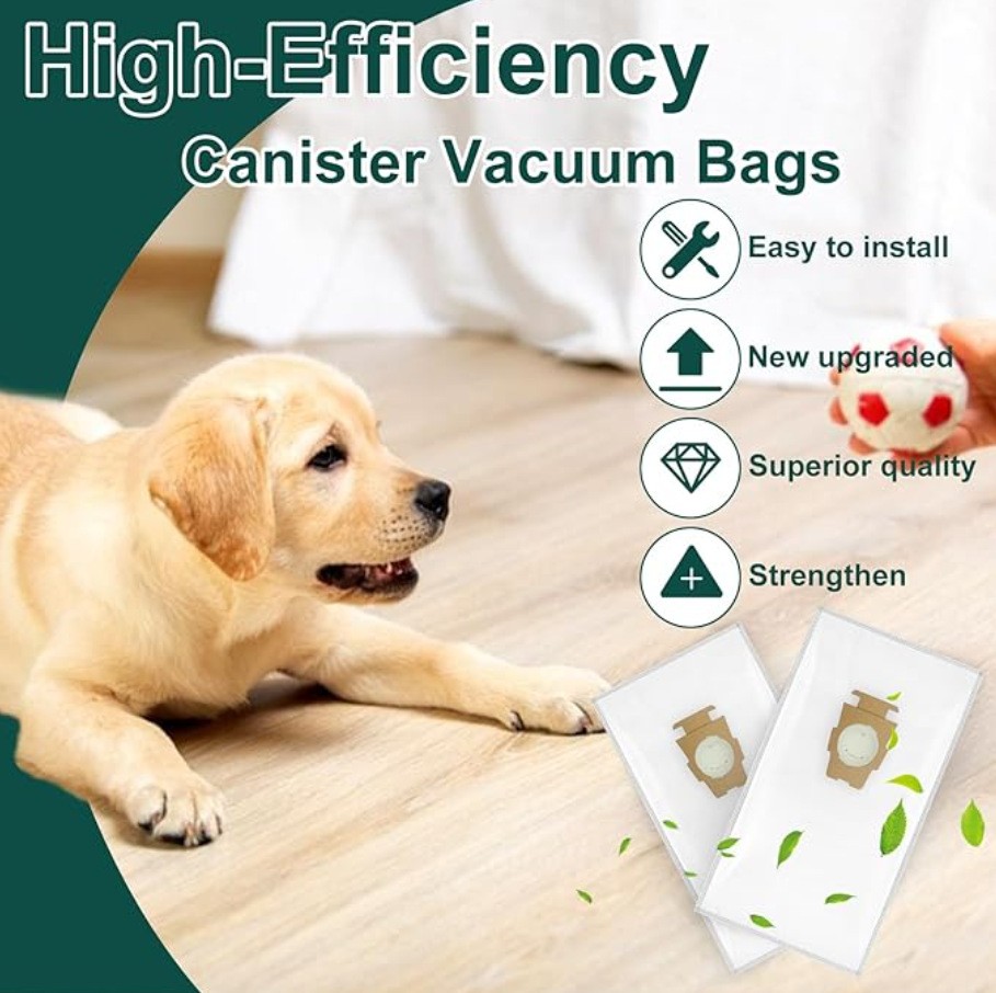 Dust Bags for Kirby G5 G6 G7E G10 G10E KY10 MK2 MK3 Vacuum Cleaner, Replace 204811 204814, Microfiber HEPA Filtration