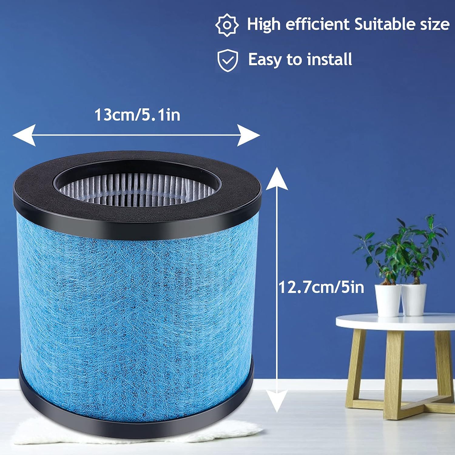 TOPPIN TPAP002 Replacement Filter H13 True HEPA & Activated Carbon Filter for Comfy Air C1 Air Purifier, Part # TPFF002