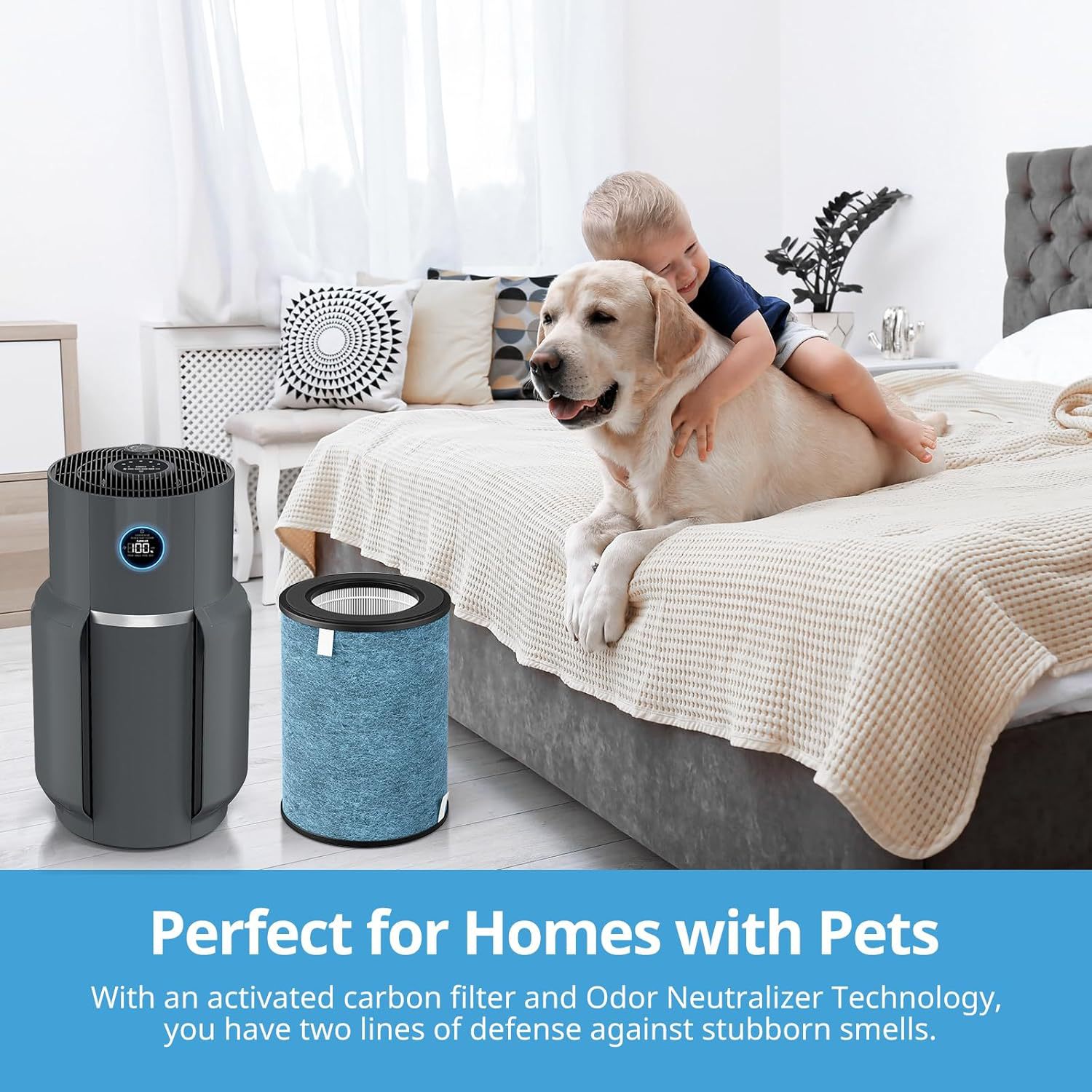 Shark HP300 Series Replacement Filter, 3-in-1 H13 True HEPA & Activated Carbon Filter for HP300/HP301/HP302 Air Purifiers