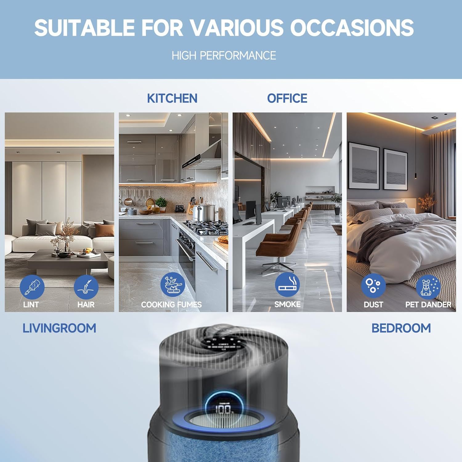 Shark HP100 Series Replacement Filter, 3-in-1 H13 True HEPA & Activated Carbon Filter for HP100/HP101/HP102/HP132/HP152 Air Purifiers, Replaces HE1FKPET/HE1FKBAS