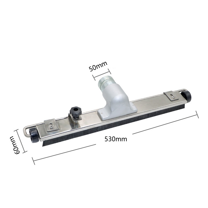 Industrial Vacuum Floor Squeegee Head, 500/510/530mm Aluminum Water Recovery Squeegee Nozzle with 50mm Hose Fitting, Wet Dry Vacuum Floor Tool & Connector Adapters Kit